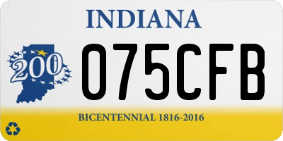 IN license plate 075CFB