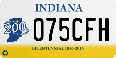 IN license plate 075CFH