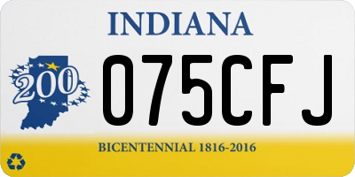 IN license plate 075CFJ