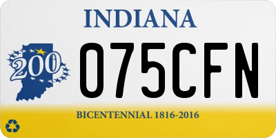 IN license plate 075CFN