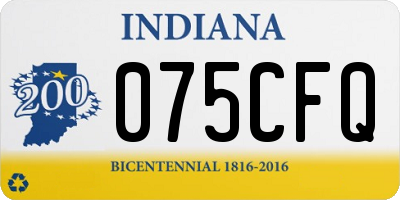 IN license plate 075CFQ