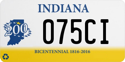 IN license plate 075CI