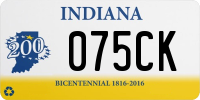 IN license plate 075CK