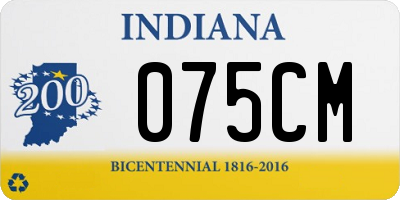 IN license plate 075CM