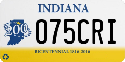 IN license plate 075CRI