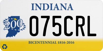 IN license plate 075CRL