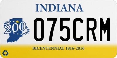IN license plate 075CRM