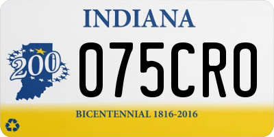 IN license plate 075CRO