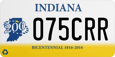 IN license plate 075CRR