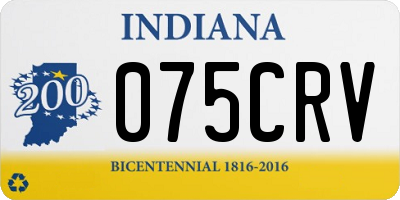 IN license plate 075CRV