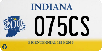 IN license plate 075CS