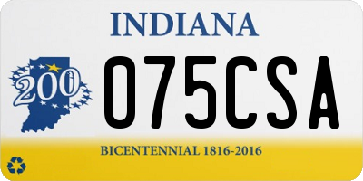 IN license plate 075CSA