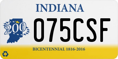 IN license plate 075CSF
