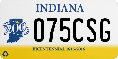 IN license plate 075CSG