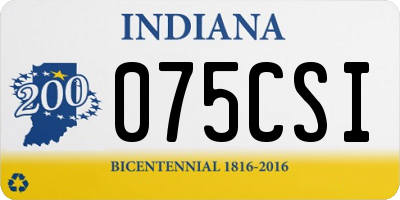 IN license plate 075CSI