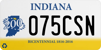 IN license plate 075CSN