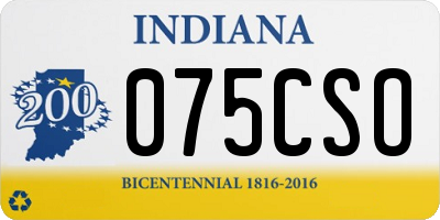 IN license plate 075CSO