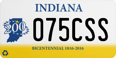 IN license plate 075CSS