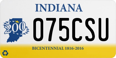IN license plate 075CSU