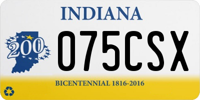IN license plate 075CSX