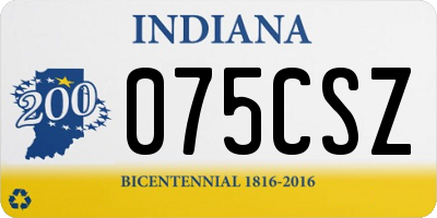 IN license plate 075CSZ