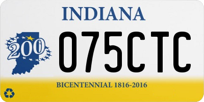 IN license plate 075CTC