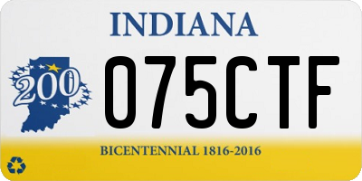 IN license plate 075CTF