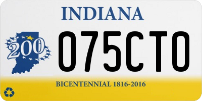 IN license plate 075CTO