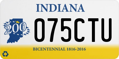 IN license plate 075CTU