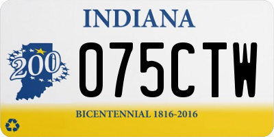 IN license plate 075CTW