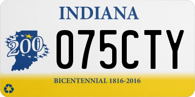 IN license plate 075CTY