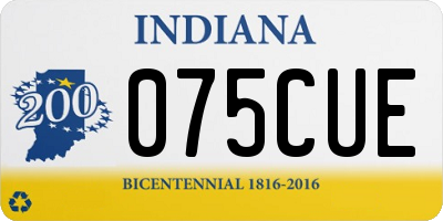 IN license plate 075CUE