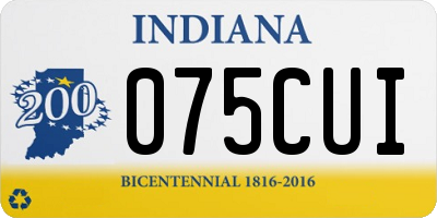 IN license plate 075CUI