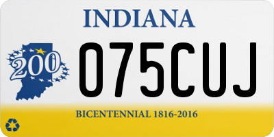 IN license plate 075CUJ
