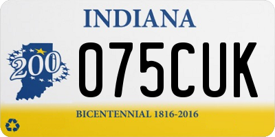 IN license plate 075CUK