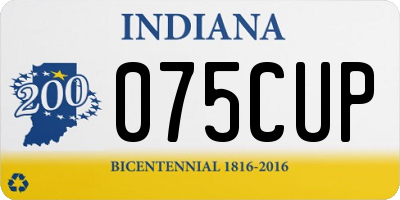 IN license plate 075CUP
