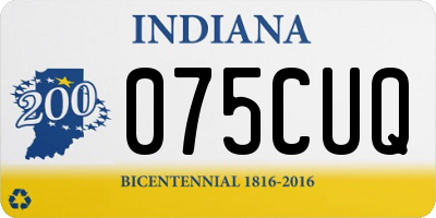 IN license plate 075CUQ