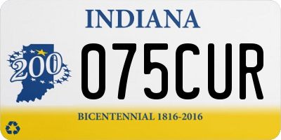 IN license plate 075CUR