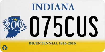 IN license plate 075CUS