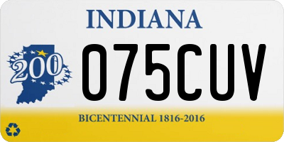 IN license plate 075CUV