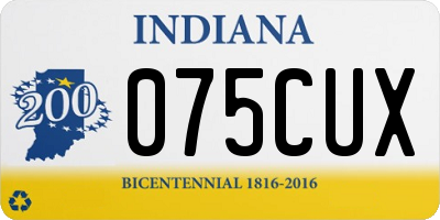 IN license plate 075CUX