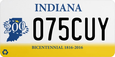 IN license plate 075CUY