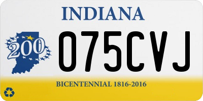 IN license plate 075CVJ