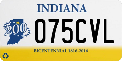 IN license plate 075CVL
