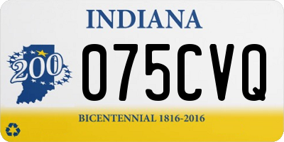 IN license plate 075CVQ