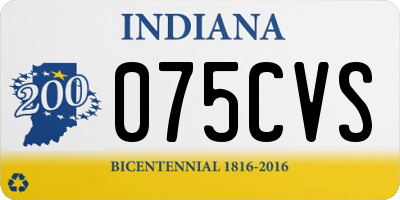 IN license plate 075CVS