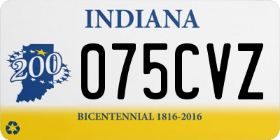 IN license plate 075CVZ