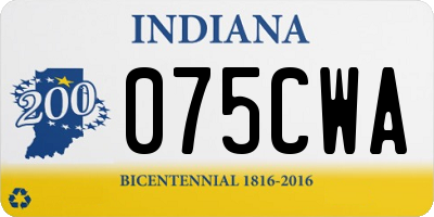 IN license plate 075CWA