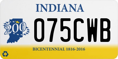 IN license plate 075CWB