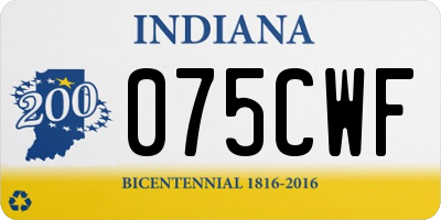 IN license plate 075CWF